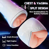 Allure 3 IN 1 Split Design 5 Sucking 7 Vibrating Vocable Automatic Masturbator Pocket Pussy