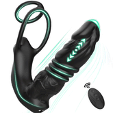 Bluetooth App Control 9 Vibrating Thrusting Dual Ring Prostate Massager