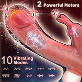 Penis Enlarger Vibrator - Lifelike Penis Sleeve with Rabbit & Dual Motors