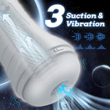 3 Sucking and Vibrating Masturbator Electric Pocket Pussy Male Stroker Toy