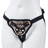 Leopard Print Adjustable Strap-On Harness with Two Different Sizes O-rings