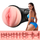 【6.5 IN Depth】Pressure Palm 10 Vibrations Realistic Labia Vaginal Pressure IPX7 Waterproof Electric Masturbator Pocket P