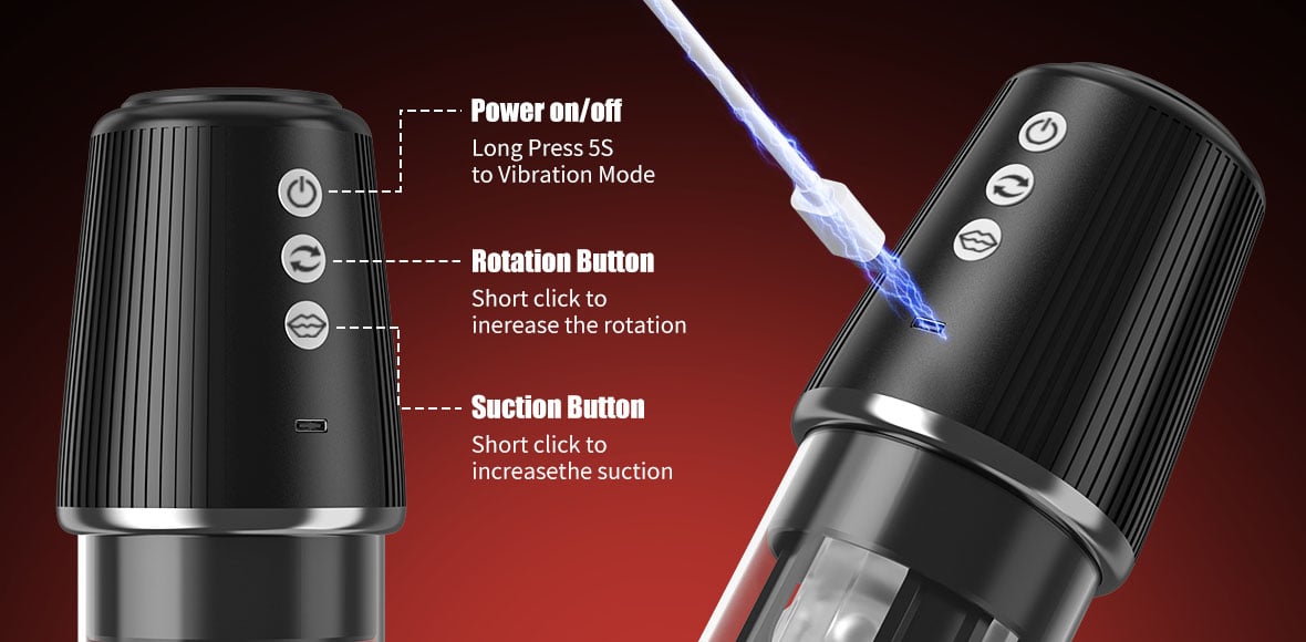 5 Rotating 5 Sucking 7 Vibrating Masturbator & Training 2 IN 1 Adult Toys