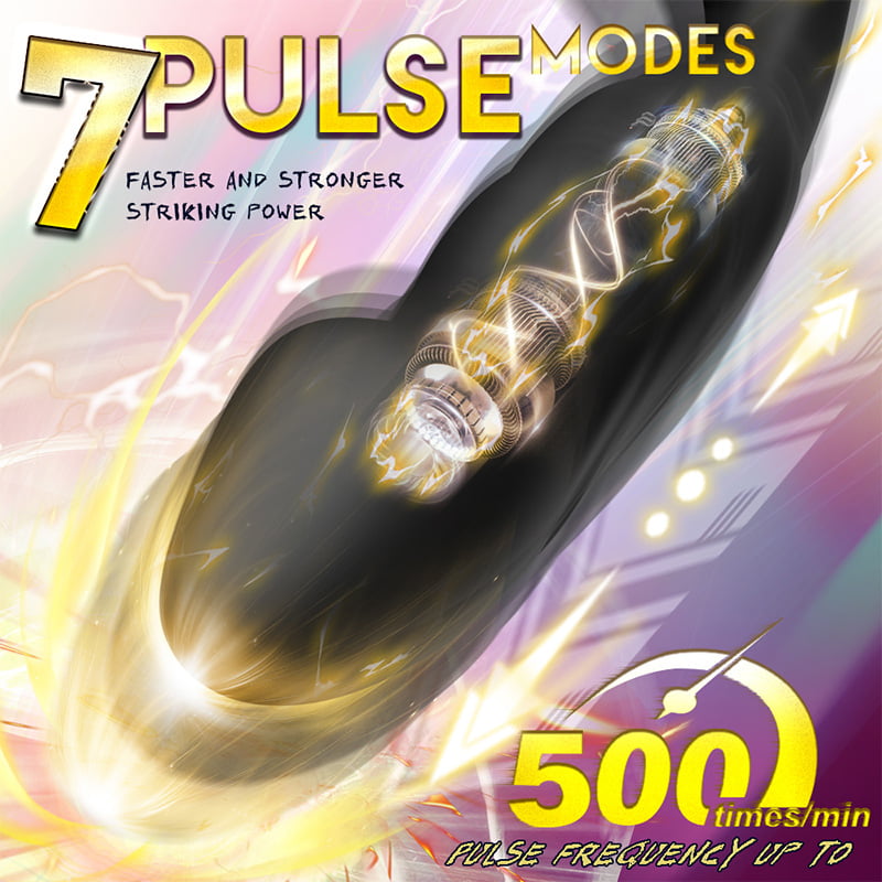 【Free Lube 150ml】7 Pulsing & 12 Vibrating Prostate Massager with Dual Cock Ring