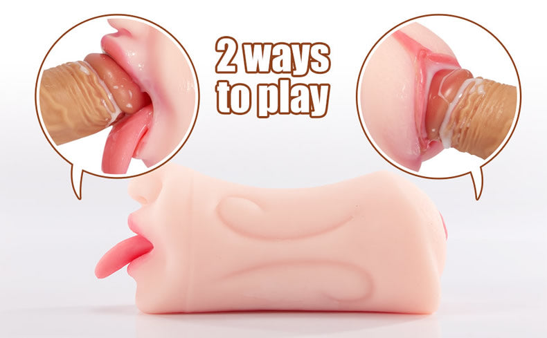 5.9 Inch Pocket Pussy Realistic Mouth with 3D Teeth and Tongue