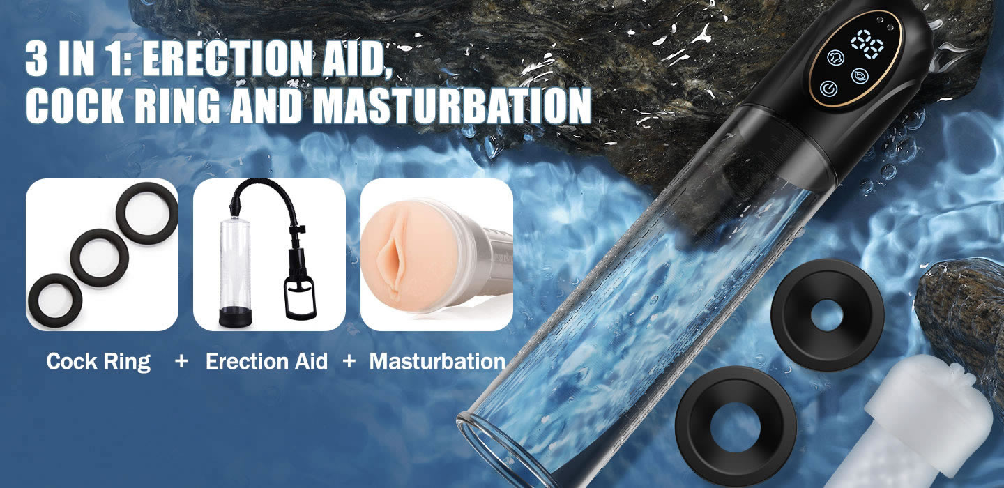【15% OFF CODE: BV50】Mergano - Full Waterproof 6 Modes Erection Enlargement Penis Pump