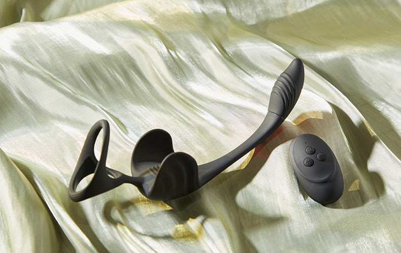 Upgraded Vibrating Cock Ring with Anal Plug