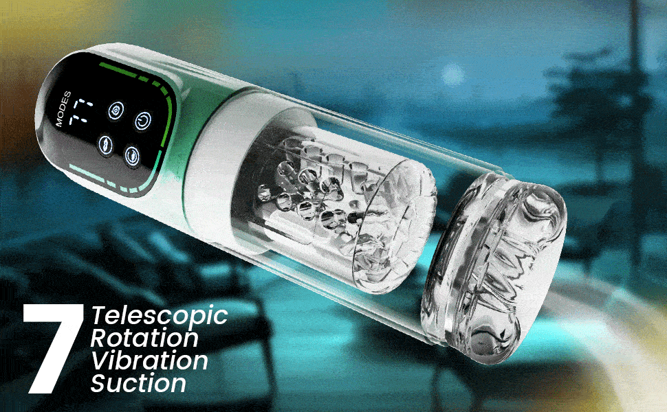 Starry Gaze 4 in 1 Dual Egg Vibrator Rotating Thrusting Suction Masturbator male sex toys