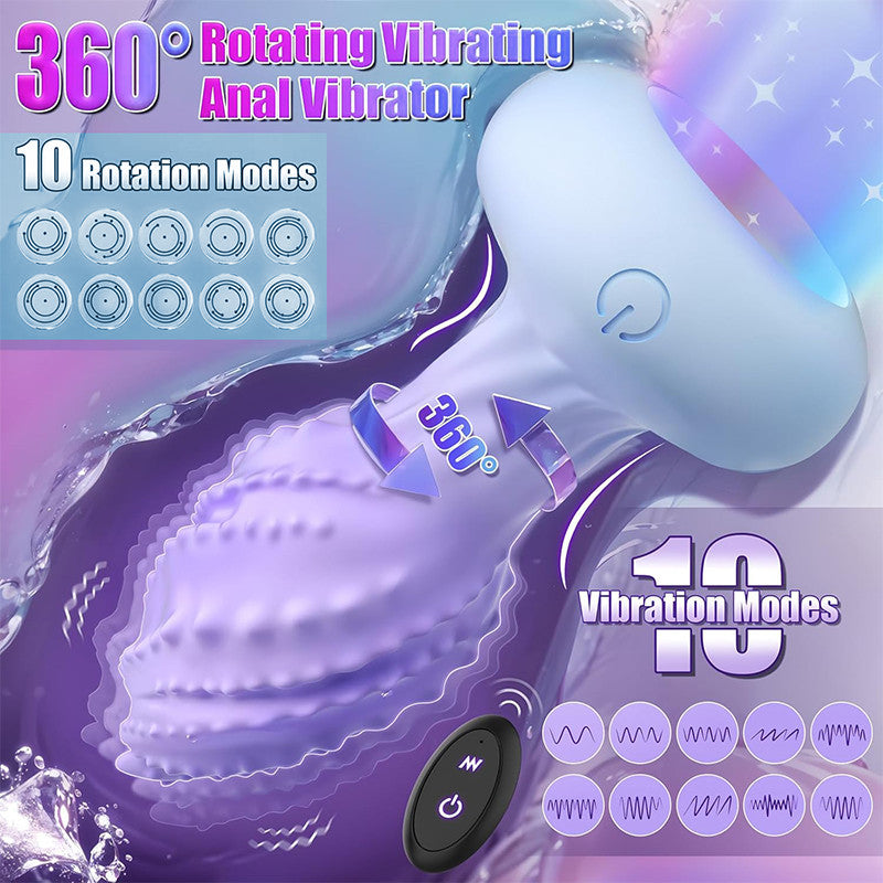 Little Monster 360° Rotating Anal Vibrator  10 Vibration Frequencies  7-Color LED Light