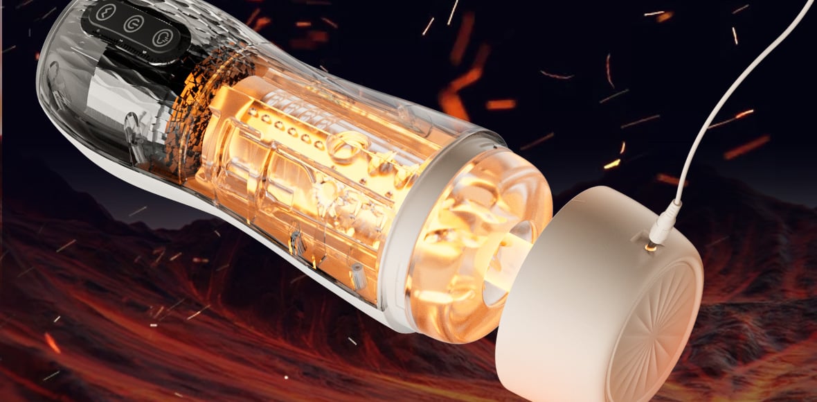 Phantom Pleasure 5 Suction 10 Vibration 3-Language Voice Masturbator With Heated Base Male Sex Toys