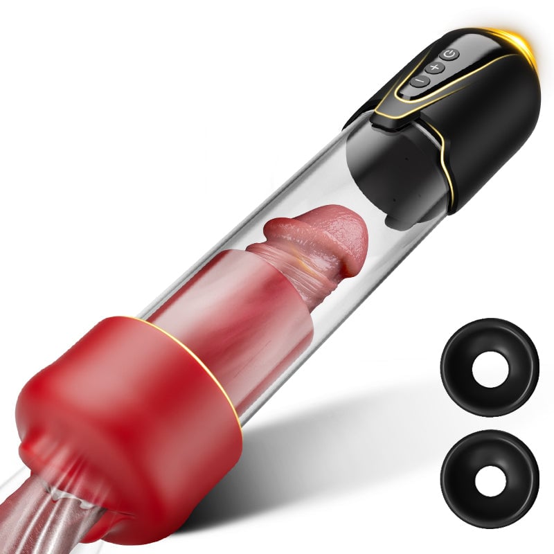 Red Fury Armour – 6 Suctions Penis Pump with Lifelike Mouth & Textured Tunnel