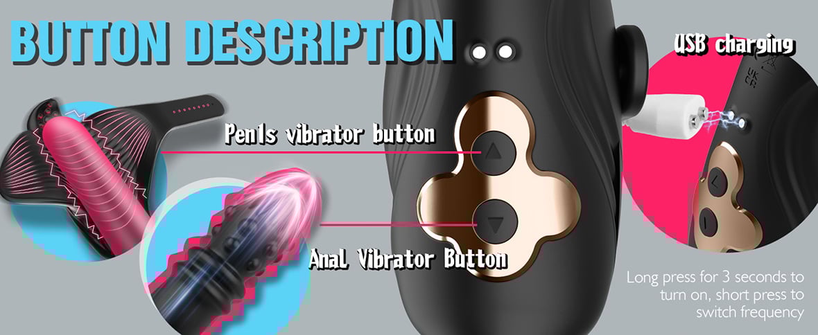 【Free Shipping!】Asher Thrusting Prostate Massager Vibrating Penis Vibrator Couple Play Anal Toys