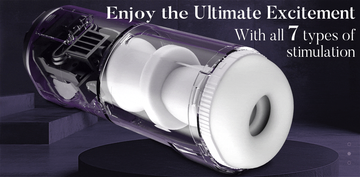 Purple Driver 7 Thrusting Stable Belt Design Male Stroker Masturbator Adult Toy