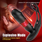 【BioShield Easy Clean Motorized Explorer】SAUL Glans Thrusting Vibrating Prostate Massager with Free Cleaner