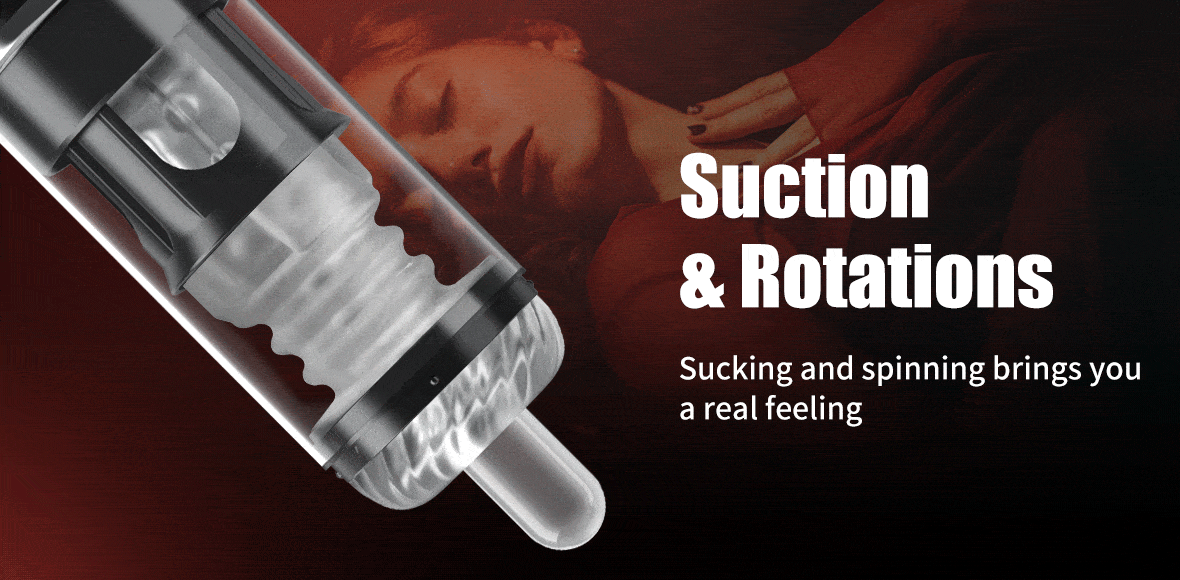 5 Rotating 5 Sucking 7 Vibrating Masturbator & Training 2 IN 1 Adult Toys