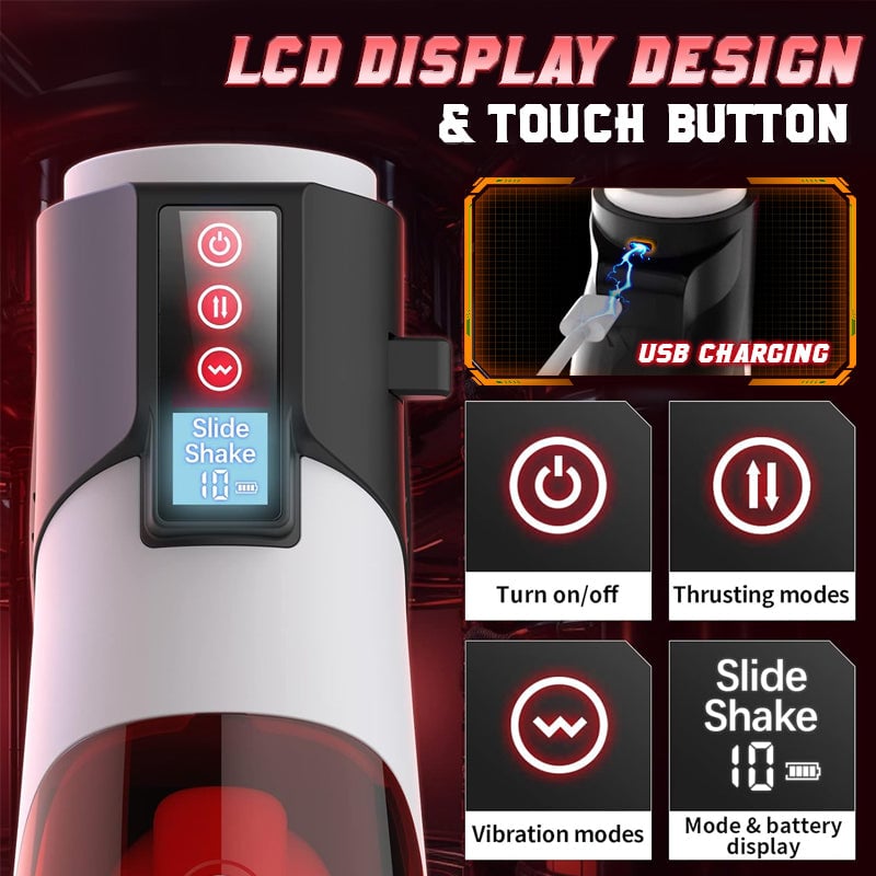 320/Min One-Click Burst 8 Thrusting 10 Vibrating Masturbator