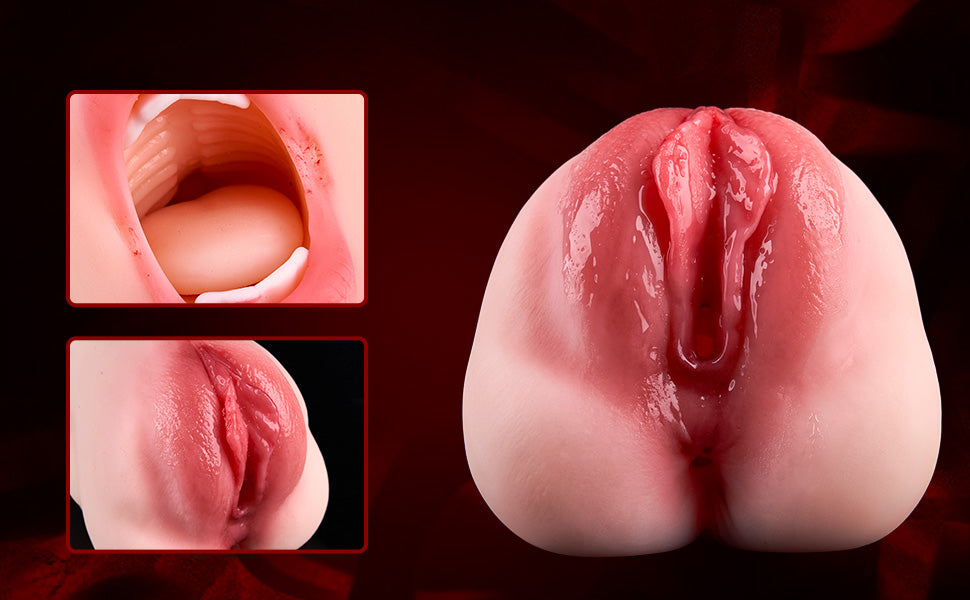 2 in 1  3D Textured Clitoris Oral Pocket Pussy 1.76 lbs