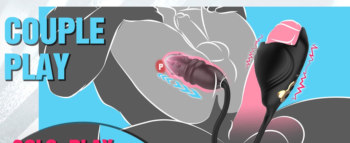【Free Shipping!】Asher Thrusting Prostate Massager Vibrating Penis Vibrator Couple Play Anal Toys