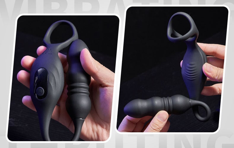 【Free lube!】Mike 9 Thrusting & Vibrating Wearable Prostate Massager with Cock ring