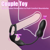 【Free Lube 200ML】Egbert 9 Thrusting & Vibrating Prostate Massager with Dual Cocking Rings Testicular Stimulator
