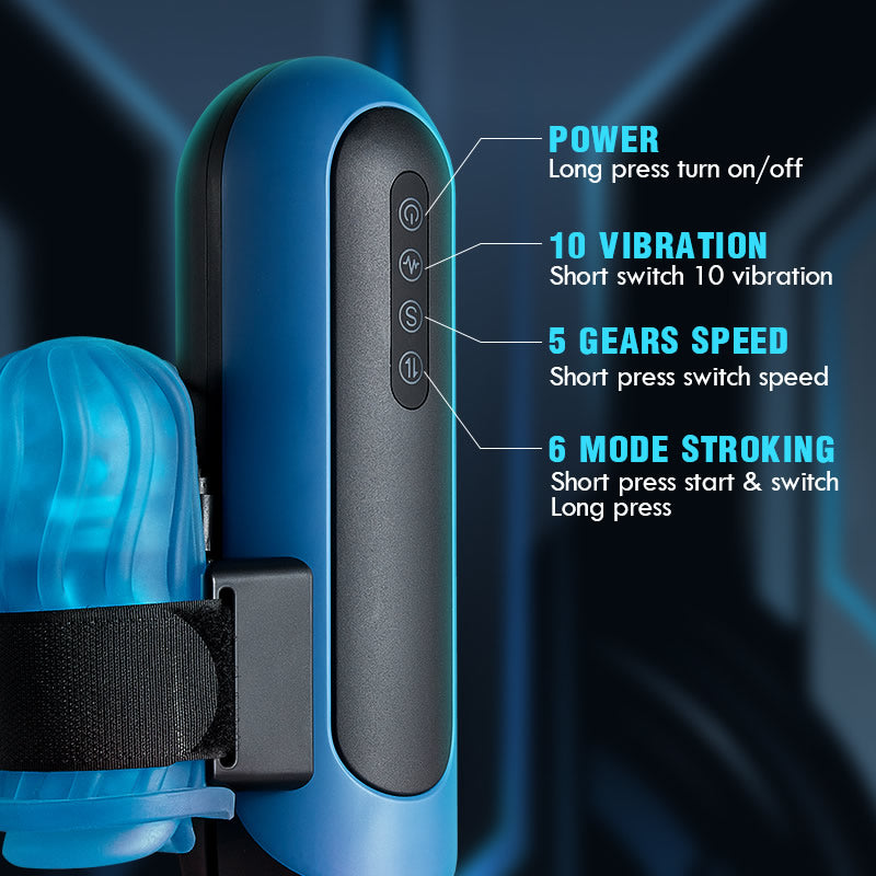 700 Strokes Per Minute 6 Thrusting 10 Vibrating Masturbator