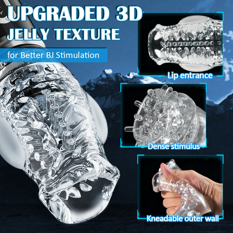 【Beginner’s Choice】Amber- 5 Telescopic Rotation Masturbation Cup 7 Vibrating Oral Sex Handheld Masturbator