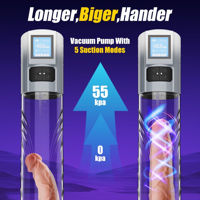 10 Vibrating & 6 Sucking Vacuum Penis Pump Male Penis Extender