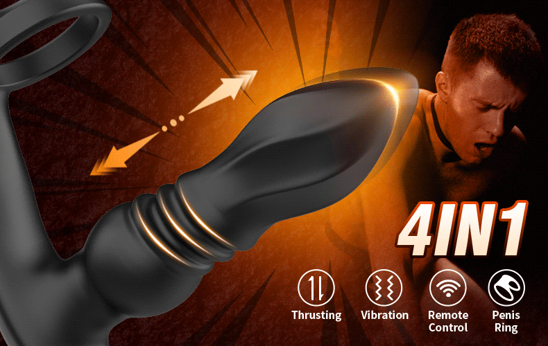 THOR 7 Thrusting & Vibrating Prostate Massager with Double Cock Rings