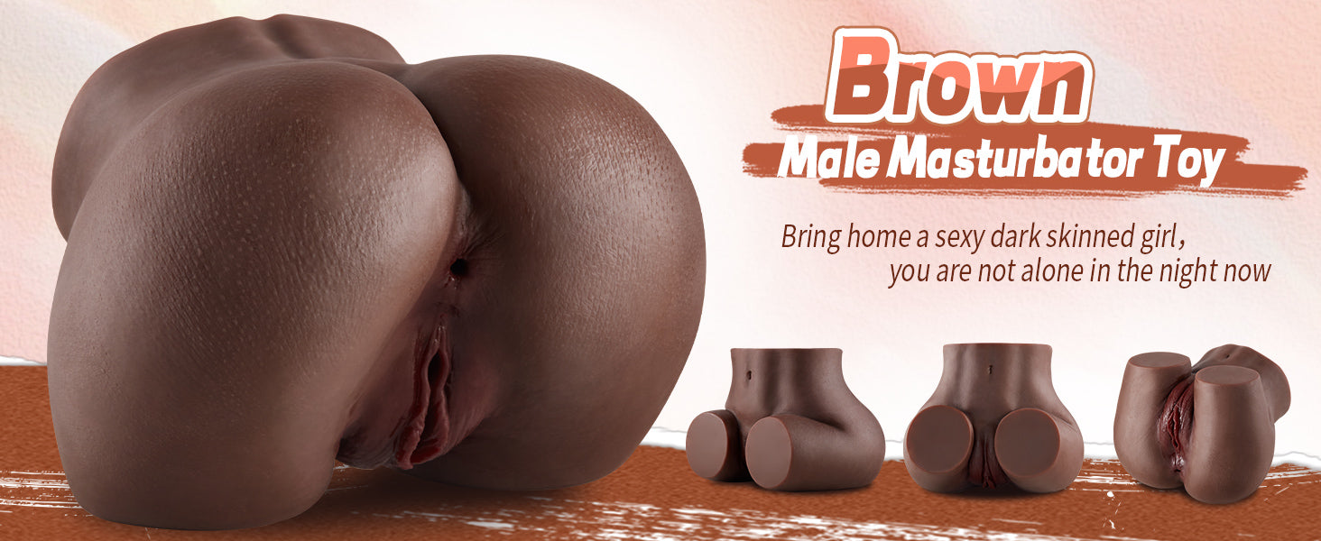 Elowen Realistic Butt Chocolate Anal Male Masturbator 4.5 LBS