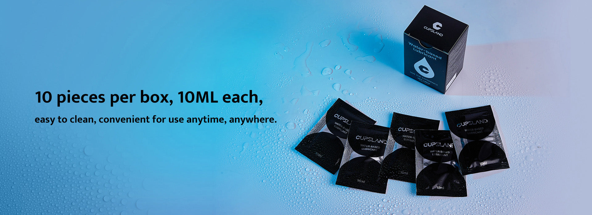 Portable 10-Piece 10x10ml Water-based Lubricant Sachet Box