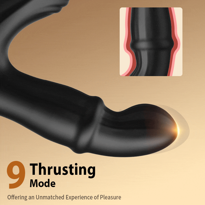 【Free Lube】Thrusting Prostate Massager With Double Cock Rings Non-Toxic & Worry-Free