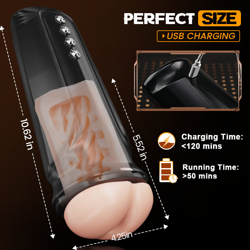 Lifelike Hips Flapper 5 Vibrating 5 Squeezing and Sucking 7 Swinging Girl on Top Masturbator Pocket Pussy