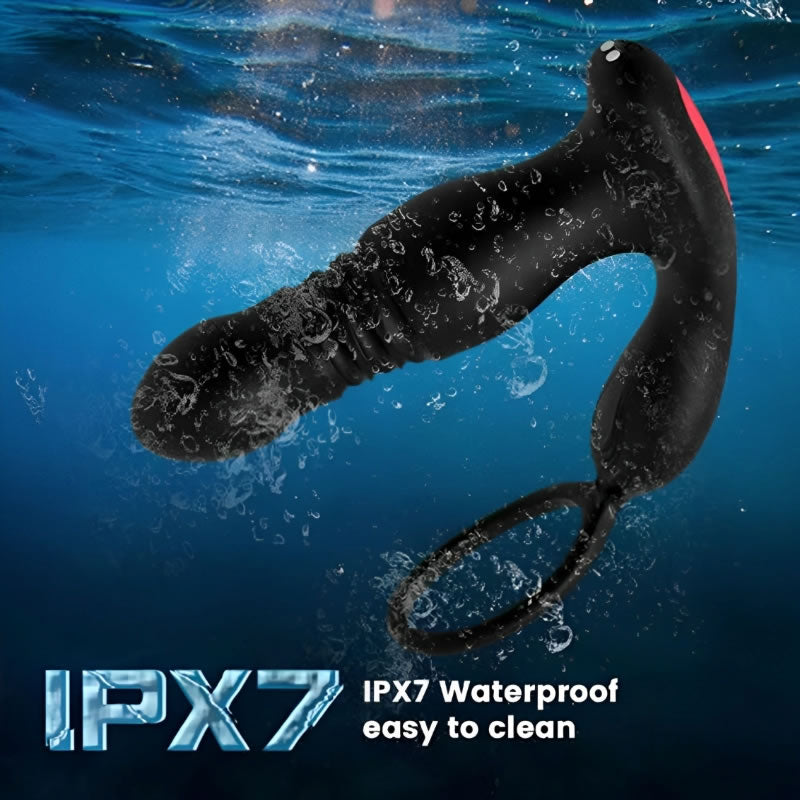 FEALY 7 Vibrations & 7 Thrusts Cock Ring Prostate Massager