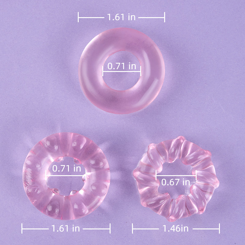 3-Piece Set Cock Rings High-Elasticity Tpe Rings For Male Pleasure