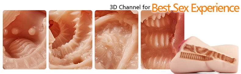 5.9 Inch Fat Lips 3D Channel Pussy Anal Lifelike Stroker