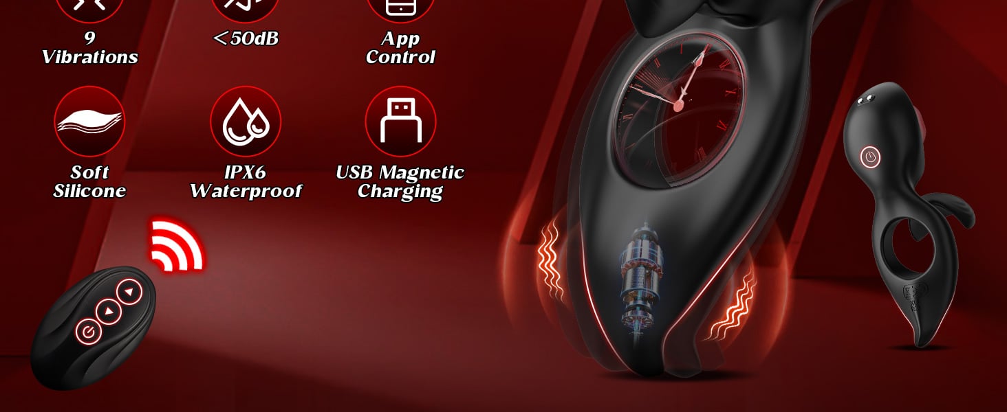 Wizard APP Control 7 Vibrating Cock Ring