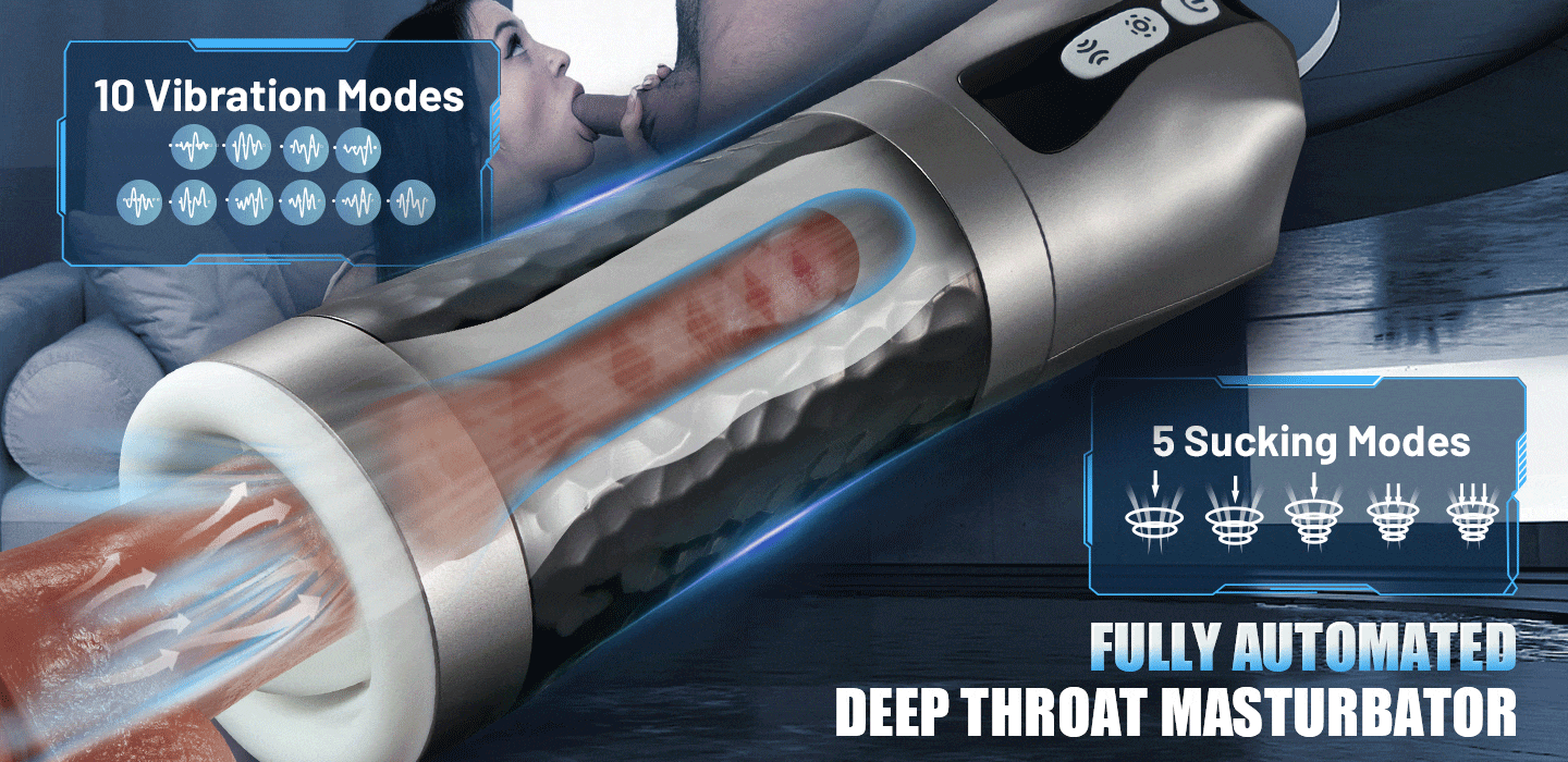 Harley 5-Speed Suction Deep-Throat Automated Oral Masturbators Male Sex Toys