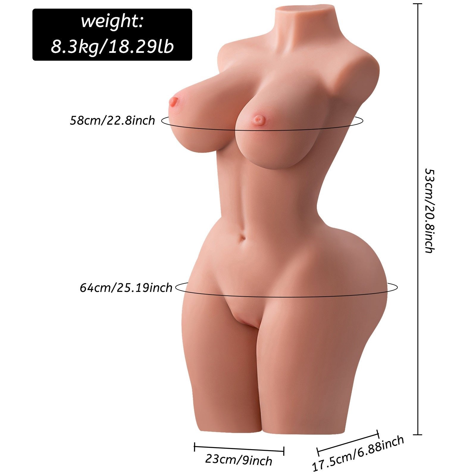Bettie - 18.29Lb Sexy Lifelike Butt with Perfect Nipples and Lumbar
