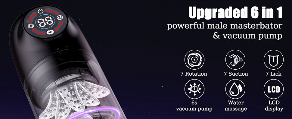 Seductive Succubus 7 Rotating 7 Sucking Lcd Display Pumps & Enlargers  Automatic Male Masturbator