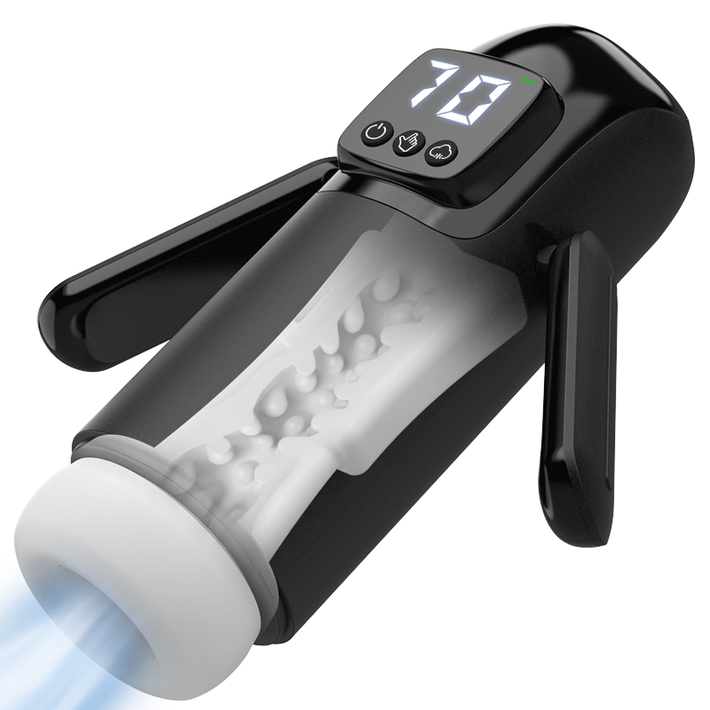 Phantom - 7 Suctions 7 Vibrations  Dual Handles  Large Granule Channel Texture  Male Masturbator