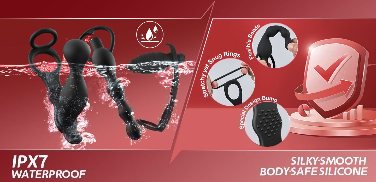 Abe - 10 Vibrating Prostate Massager Set 3PCS