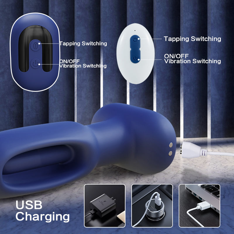 Karrot 10 Tapping 10 Vibrating Pointed Design Anal Toy with Remote Control