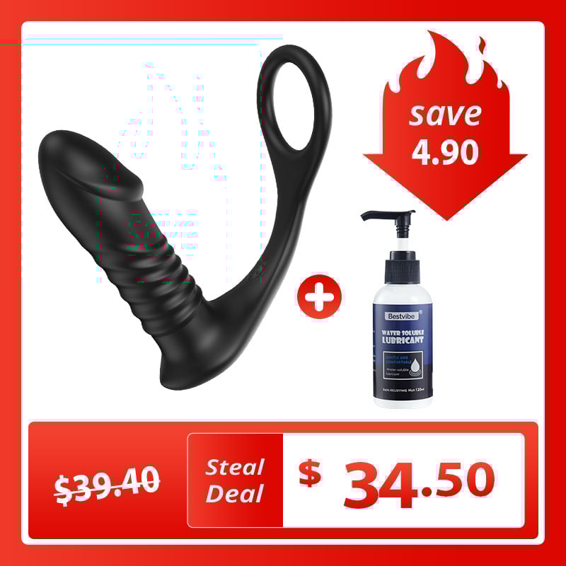 【KOL Recommend】FIGHTER-10 Thrilling Vibration 3 Thrusting Silicone Remote Control Cock Ring Anal Vibrator