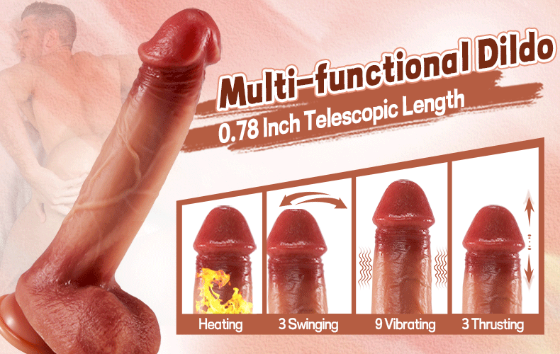 【KOL Recommend】CYRUS 8.66” x 1.57” Realistic Thrusting Heating Dildo Vibrator Strong Sense of Reality