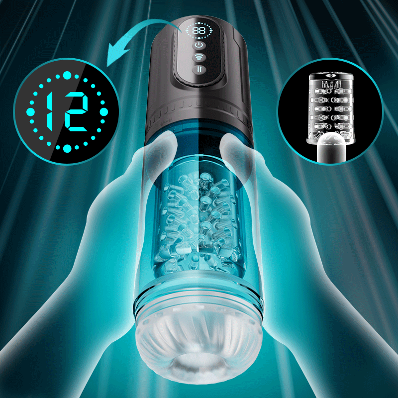 Hunter - Perfect For Larger Sizes 9 Thrusting & Rotating 9 Suction Male Masturbator