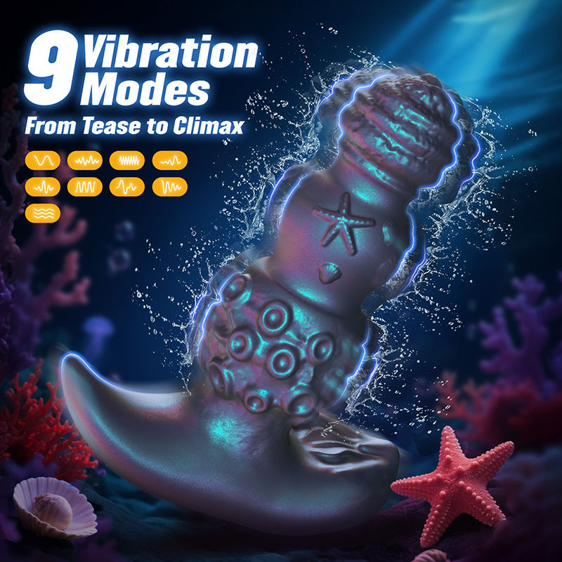 Starfish - 9-Frequency Vibration With Marine Elements Silicone Anal Toy