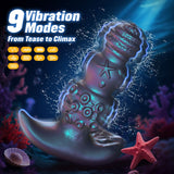 Starfish - 9-Frequency Vibration With Marine Elements Silicone Anal Toy