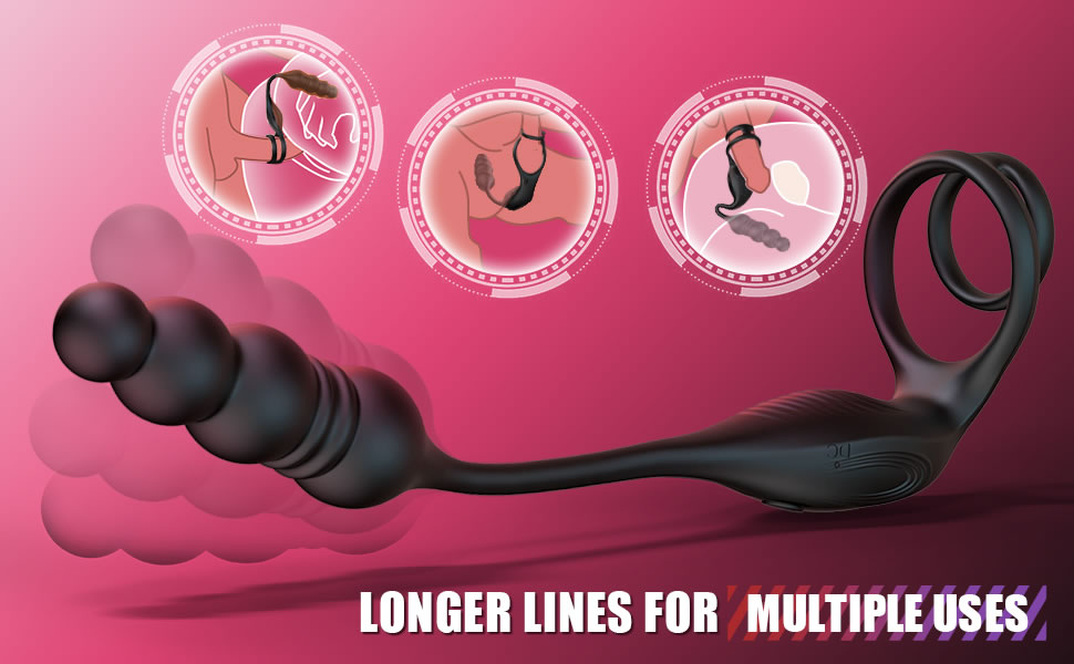 Horsfall - 9 Thrusting & Vibrating Prostate Massager with Dual Cock Ring Anal Toy