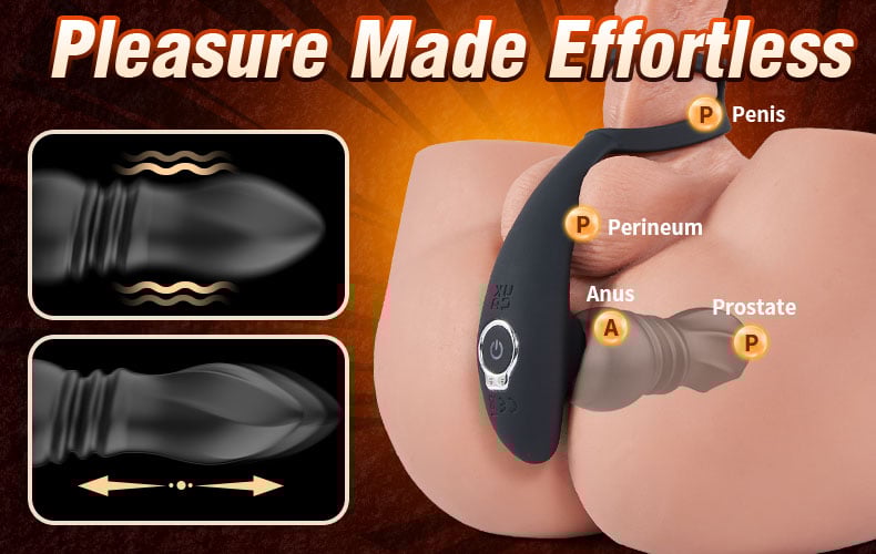 THOR 7 Thrusting & Vibrating Prostate Massager with Double Cock Rings