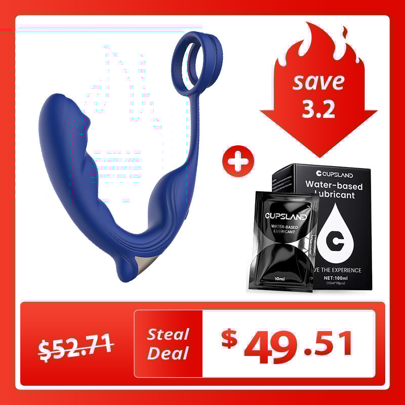 Blue Wing Head Spinning Bead Vibrating Prostate Massager